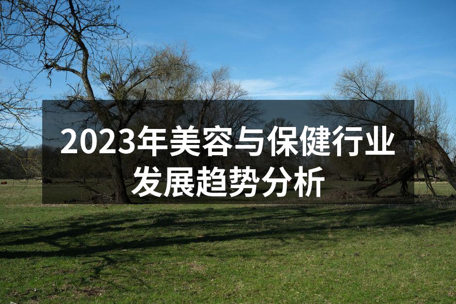 2023年美容与保健行业发展趋势分析
